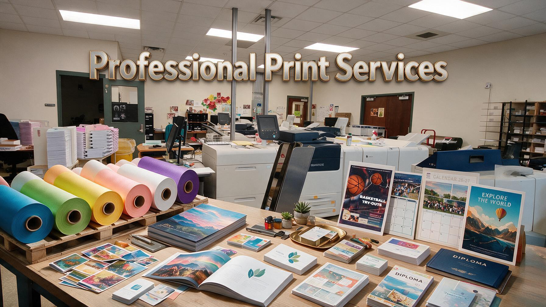 Image produced by Artificial Intelligence to create a visual that best represents Professional Print Services